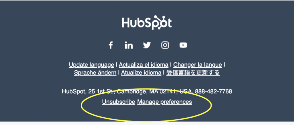 Unsubscribe button
